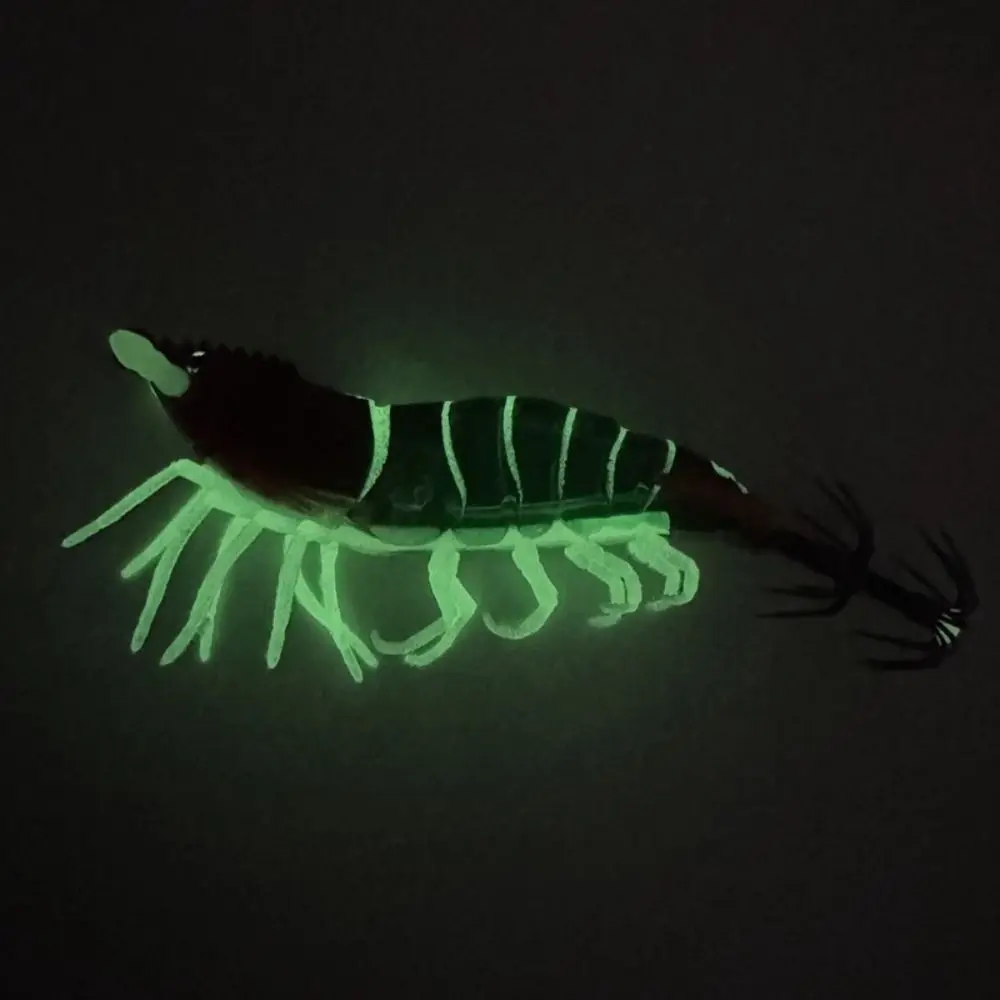 Wobbler 6.6g 80mm Squid Jig Horizontal Webfoot Artificial Calamar Luminous Wood Shrimp Sea Fishing Lures Cuttlefish Fishing