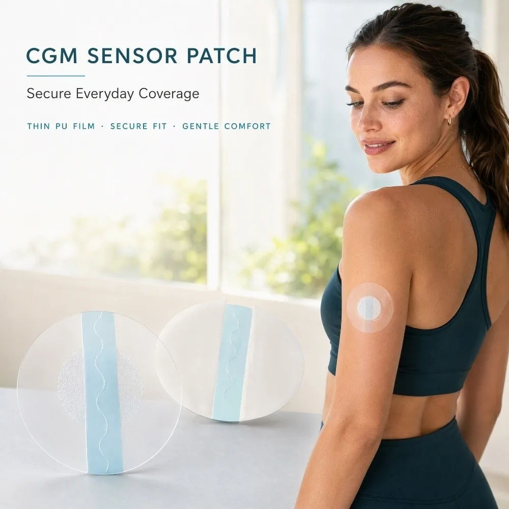 10pcs Breathable Sensor Adhesive Patches Strong Adhesion Skin-friendly Sensor Replacement Patches Circular PU