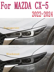 For MAZDA CX-5 CX5 2022 2023 2024 Car Headlight Protective Film Smoked Black Tint Wrap Vinyl Transparent TPU Sticker Accessories