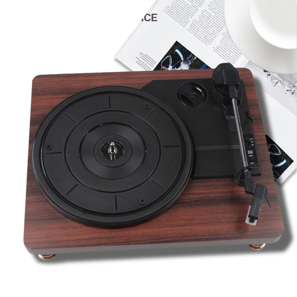 Retro Vinyl Record Player 33/45/78RPM Nostalgic Style Record Player Built In Speakers Vintage Gramophone for Home Decoration