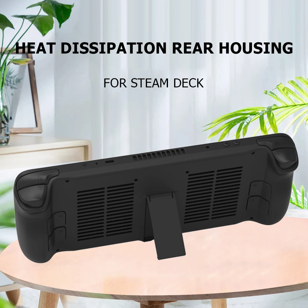 غطاء خلفي بلاستيكي مع براغي مفك براغي، غطاء خلفي لوحدة التحكم في الألعاب المحمولة مع ملحقات بديلة لدعم سطح البخار