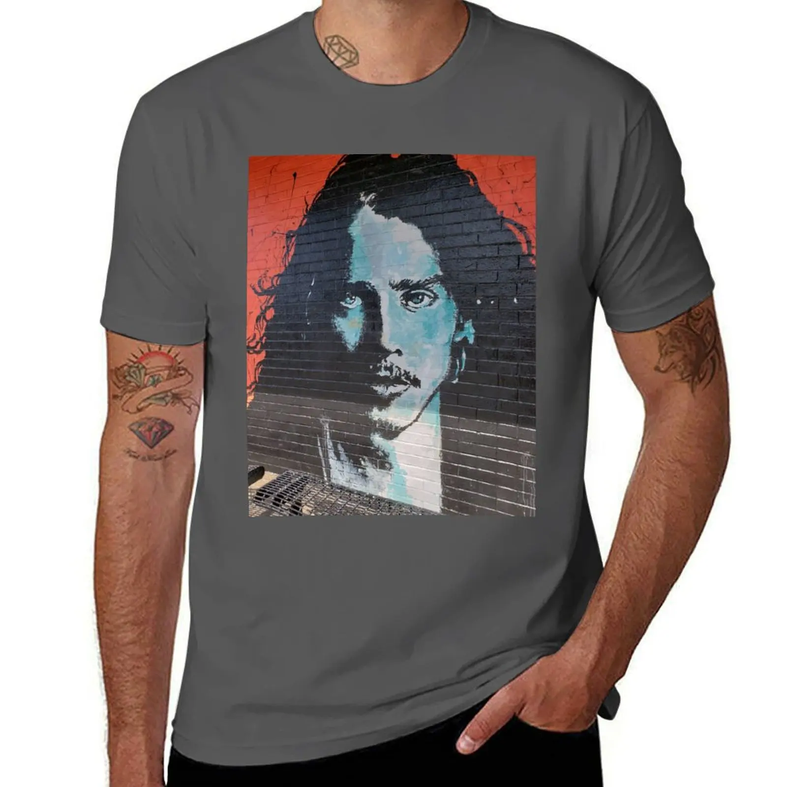 

Chris Cornell Mural Seattle, WA T-Shirt t shirts for man cotton soft cotton t shirts man 100% T-Shirt