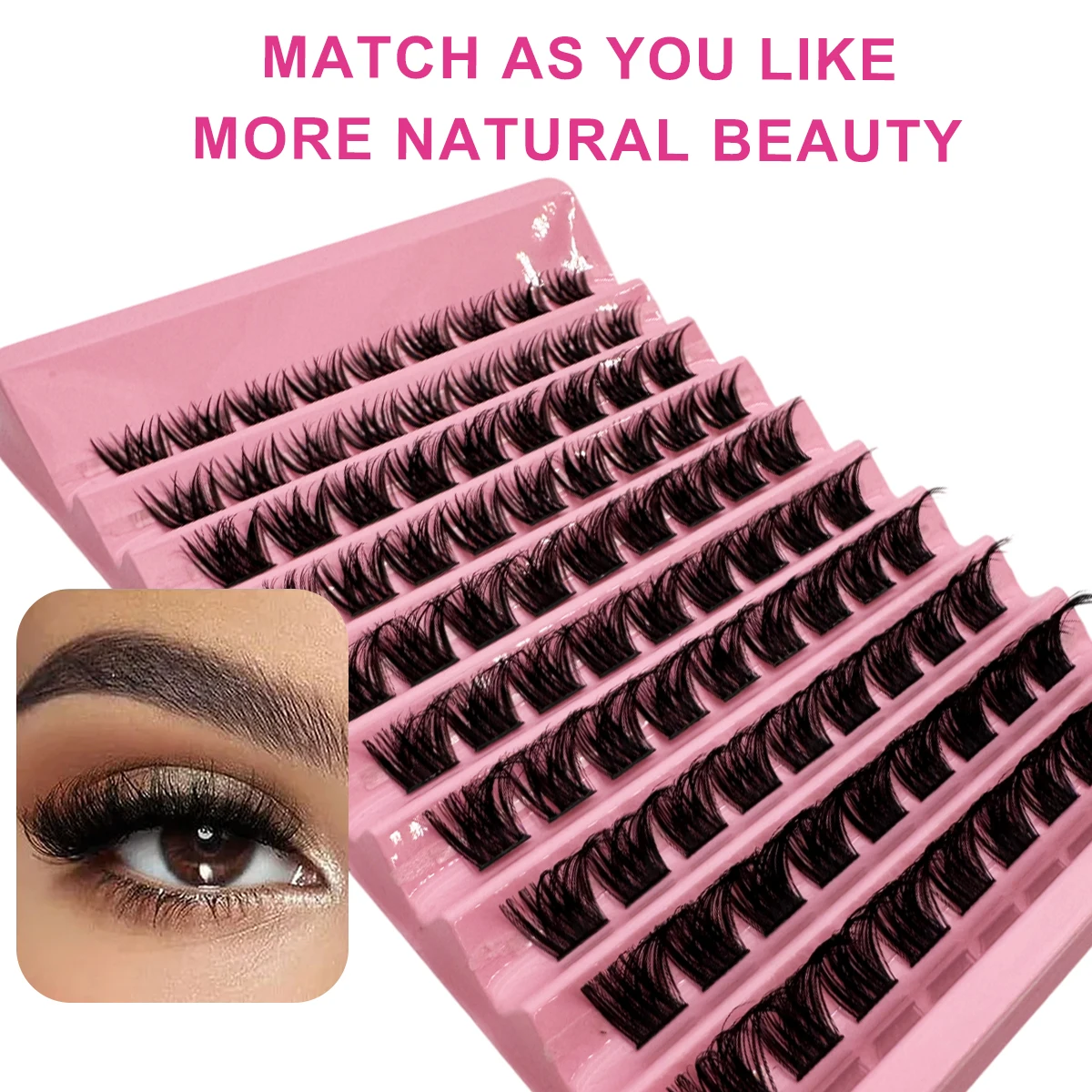 ขนตาปลอมแบบ DIY 90 ช่อ ขนตาปลอมนุ่ม น้ำหนักเบา และฟูเป็นธรรมชาติ เหมาะสำหรับงานปาร์ตี้