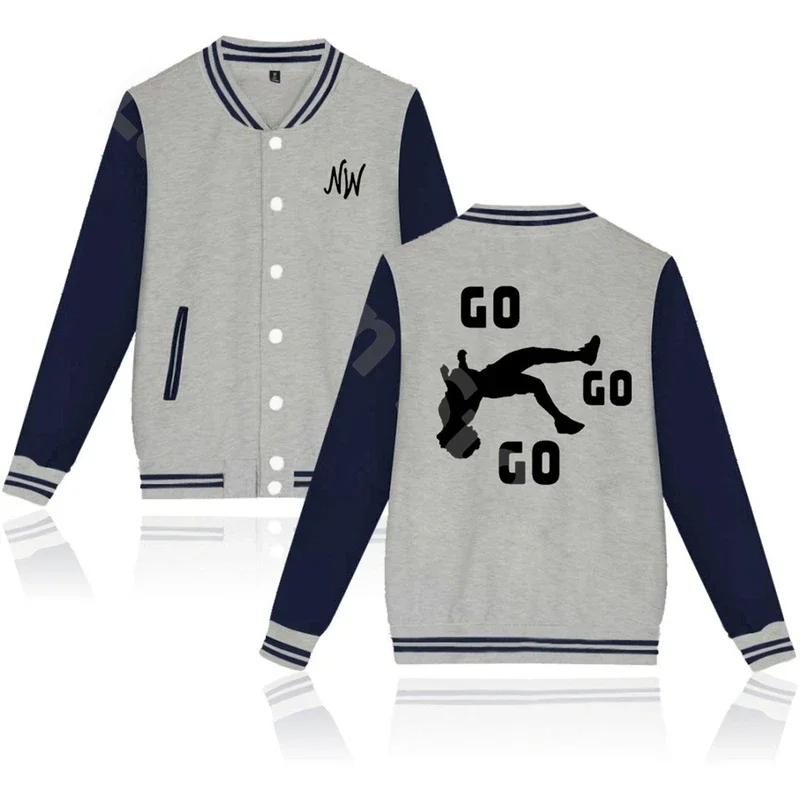 Nidal Wonder Baseball Jacket GO GO GO logo Clothes Streetwear Longsleeve Casual Fashion Baseball Uniform Women Men Jackets