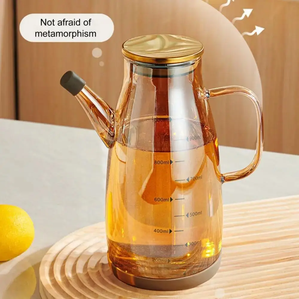 Large Capacity Cooking Oil Bottle Rubber Base Leakproof Olive Oil Dispenser No-drip Pourers Refillable Soy Sauce Pot Kitchen view 3