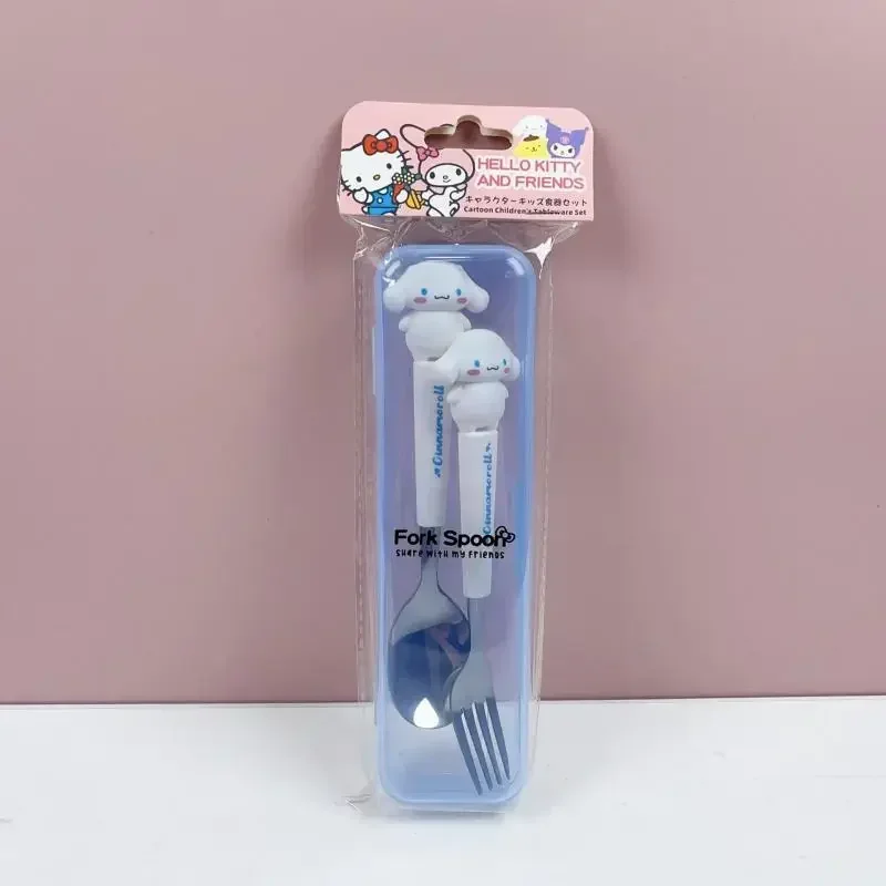 Kuromi  Hello Kitty Spoon Fork 2 Piece Set Cute Sanrio Pompompurin My Melody Stainless Steel Child Tableware Kitchen Supplies image 6