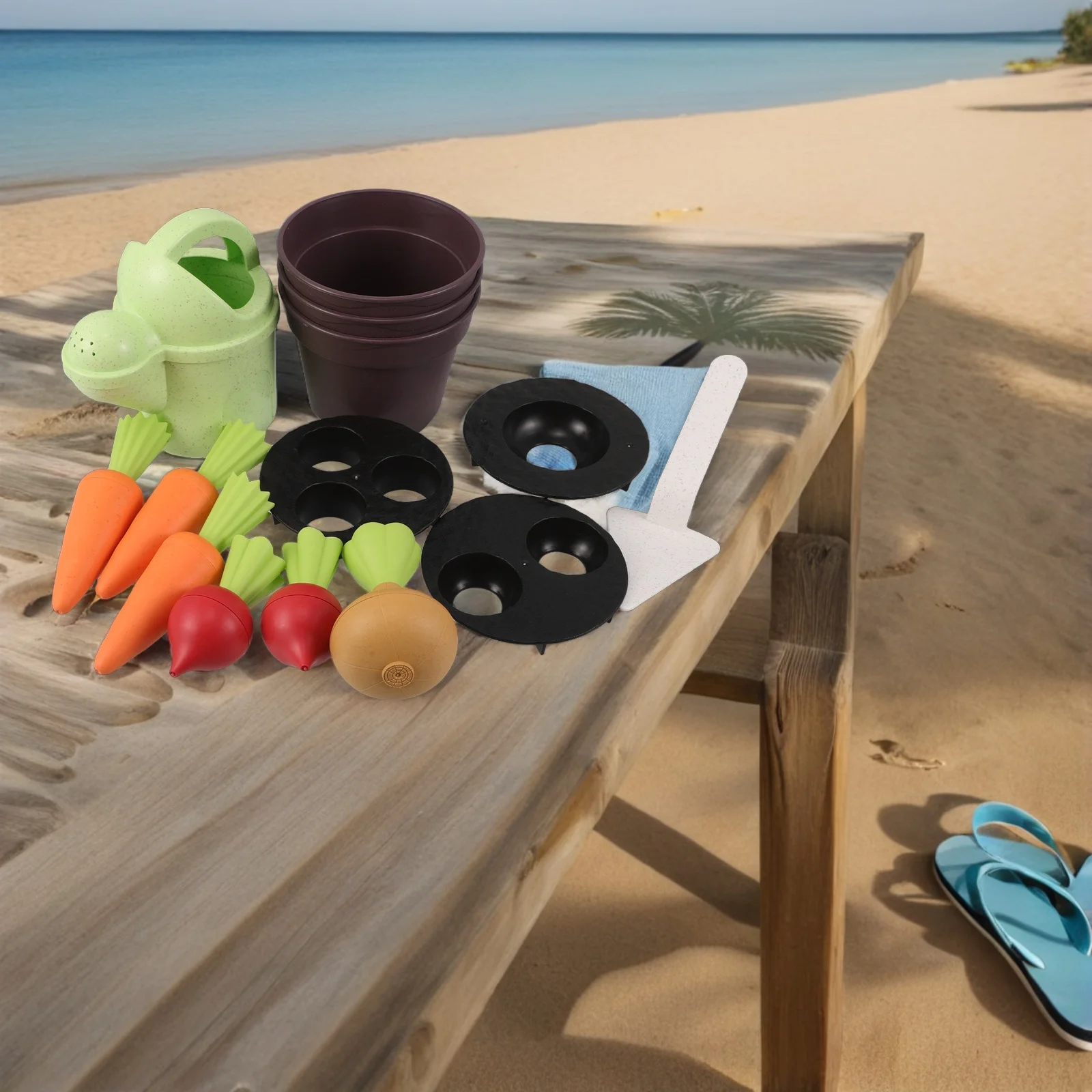 1 مجموعة أدوات حفر الرمال الشاطئ للأطفال حديقة سقي وعاء التظاهر الجزرة زراعة مجموعة في الهواء الطلق ساحة مجرفة اللعب مزرعة #2