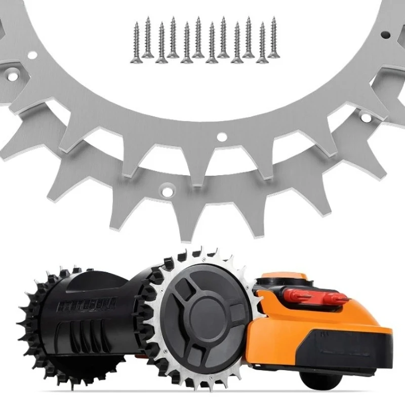 1 ensemble de pointes de roue pour tondeuse robotisée Worx Landroid S/M/L, roues de traction antidérapantes, pointes débavurées 205/225 mm, galvanisées