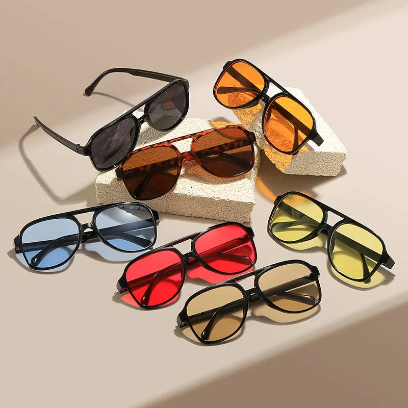 

Men's Retro Large Frame Riding Sunglasses Trendy Ins Style Personality Street Photography Sun Protection Decorative Glasses