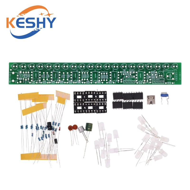 USB Voice Activated Audio Spectrum Light DIY Kit LED Car Volume Level Indicator Music Audio Display Production