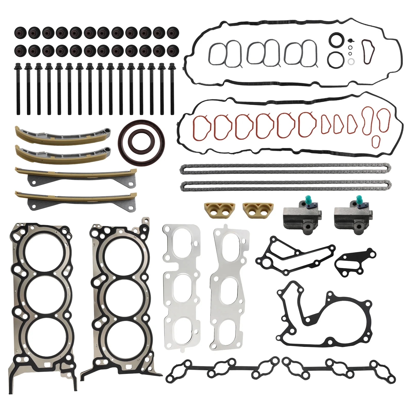 

Комплект цепи ГРМ и прокладок головки блока цилиндров для Kia Sedona Sorento 3.3L 3.5L 2011-2023