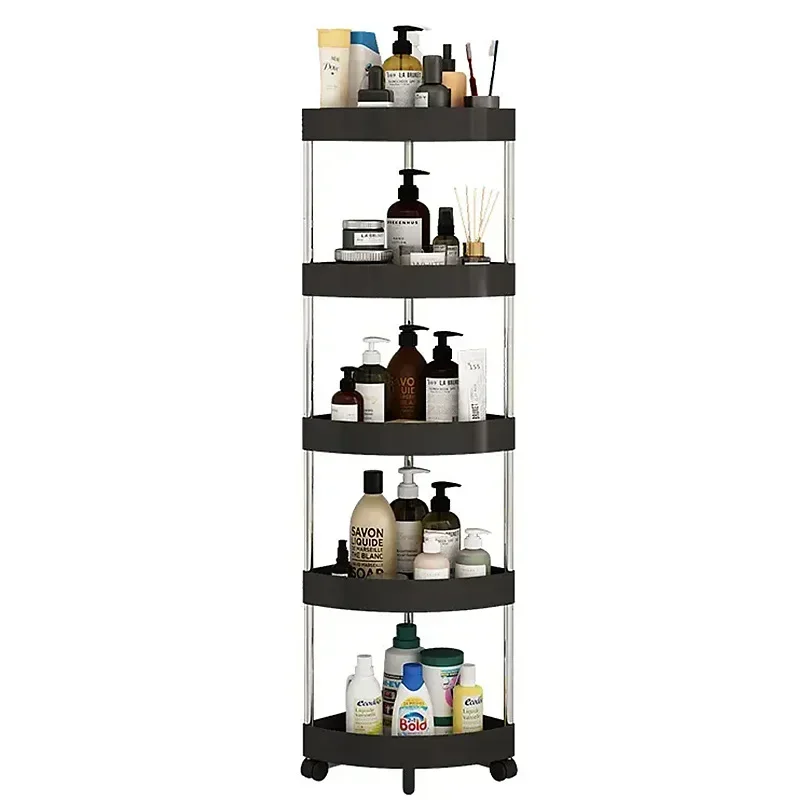 3/4/5 Tier Rolling Cart Storage Shelf Large Capacity Movable Gap Storage Rack Kitchen Bathroom Organizer Snack Cosmetic Holder