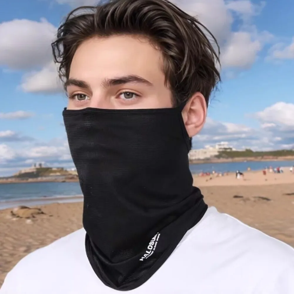 

Solid Color Windproof Scarf Dustproof Sweat Absorption Ice Silk Sunscreen Mask Sun Protection Breathable Mesh Mask Hiking