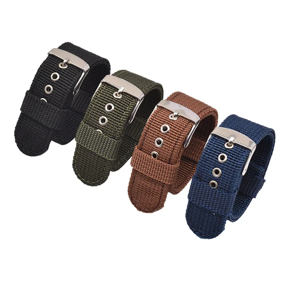 16 مللي متر 18 مللي متر 20 مللي متر 22 مللي متر 24 مللي متر مقاوم للماء حزام (استيك) ساعة لينة ومريحة النايلون حزام العالمي استبدال قماش حزام الساعات