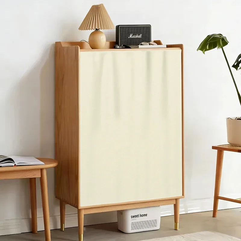 VIKAMA Solid Color Short Curtain Velcro Cabinet Cover, Suitable For Kitchen Cabinets, Shoe Cabinets, And Home Decor
