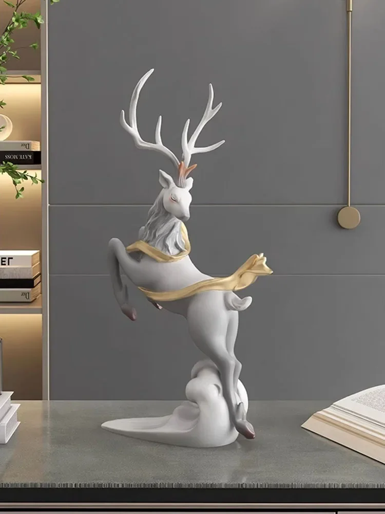 

Home decor Statuette Small Deer Decoration Creative Living Room Entrance TV Cabinet Wine Cabinet Desktop Figurine Ornament Gifts