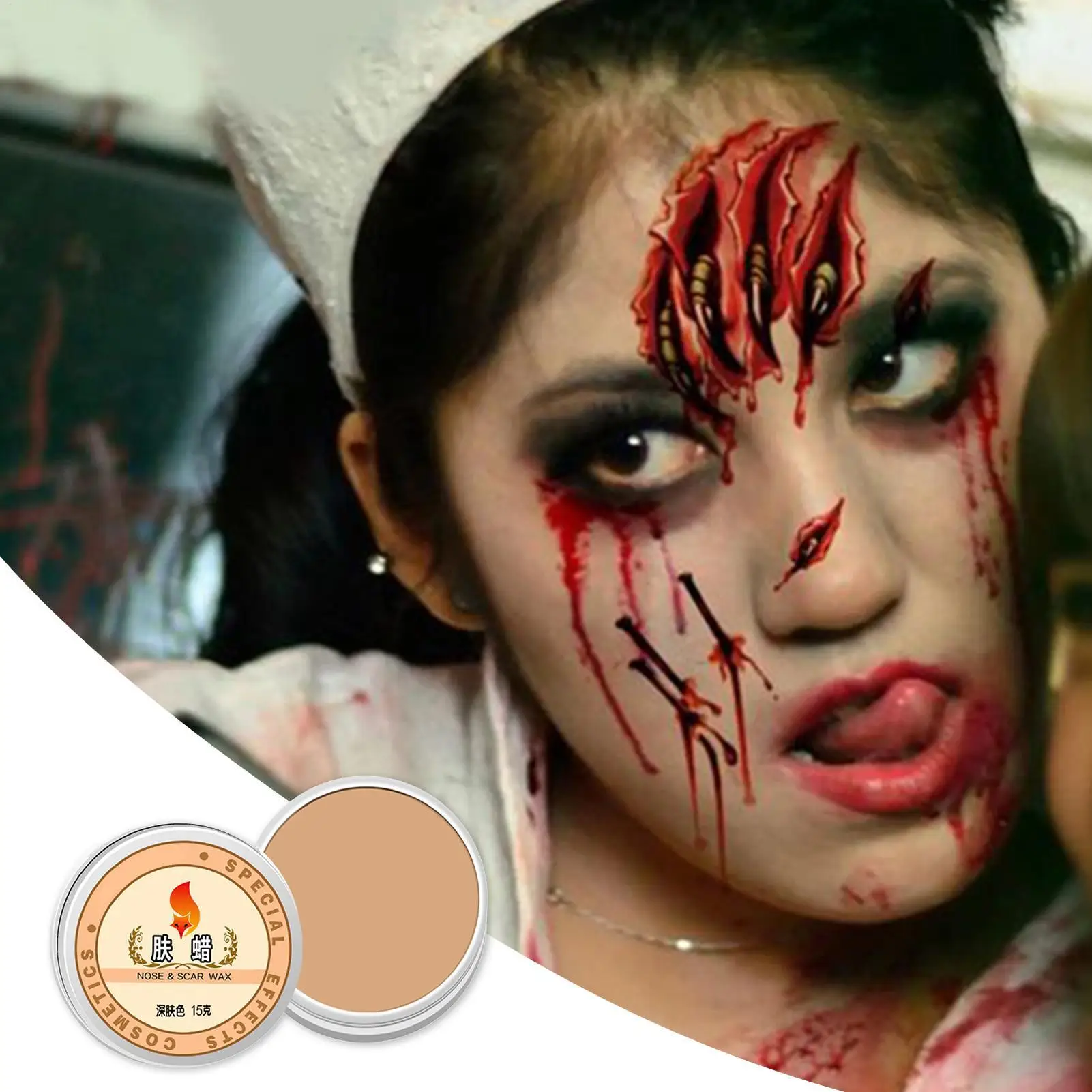 Halloween Scar Wax Kit With Spatula SFX Scar Makeup Fake Wound Modeling Wax For Realistic Scar Fake Cut Special Effec ts Makeup