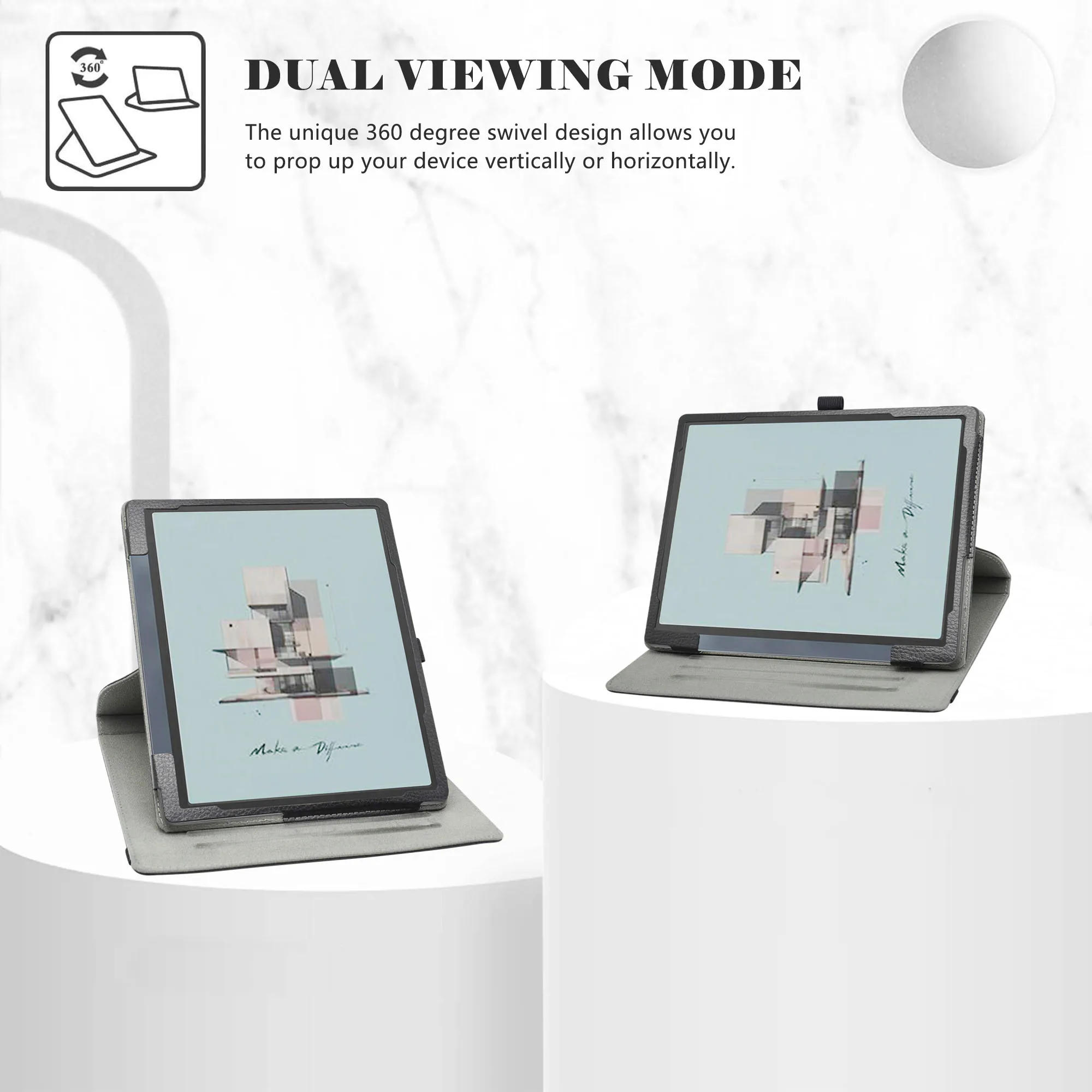 360 Degree Rotary Rotating PU Leather Cover For 10.3" BOOX Tab Ultra C Pro / BOOX Tab Ultra ePaper Tablet - Image 2