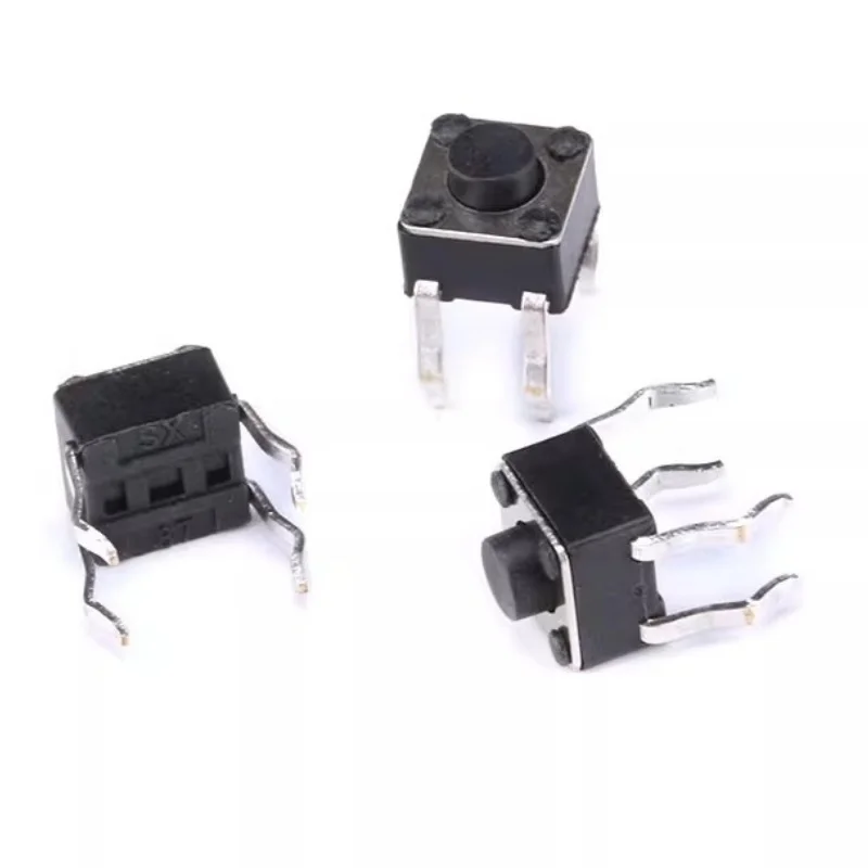 50pcs 4.5*4.5mm Four legged plugin Direct insertion vertical Touch switch 4.5x4.5x3.8/5/6/7/8/9/10MM Micro button switch