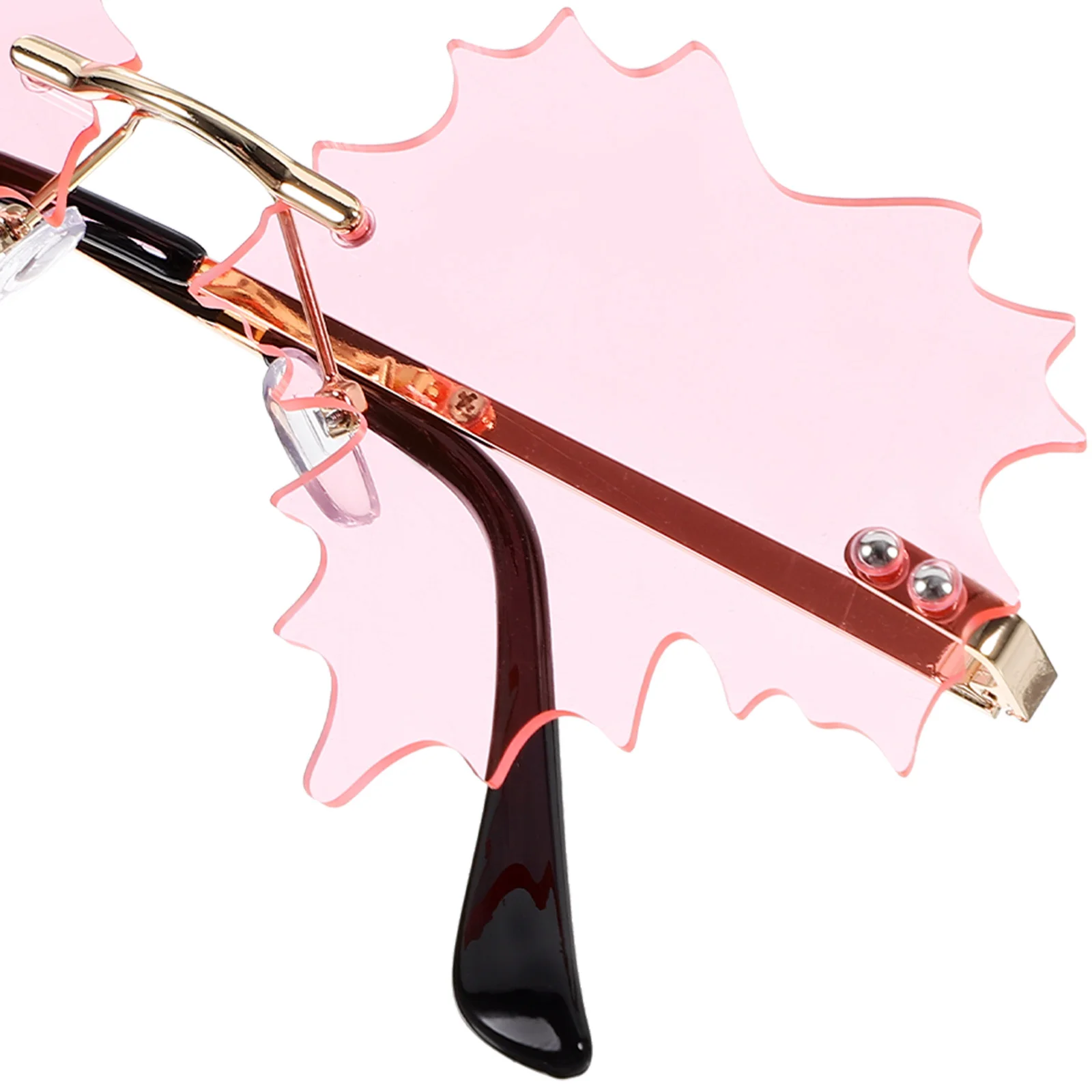 

Leaf Rimless Sunglasses Frameless Fun Glasses Lightweight Party Sunglasses for Women Rave Fun Glasses Rave Accessories for Women