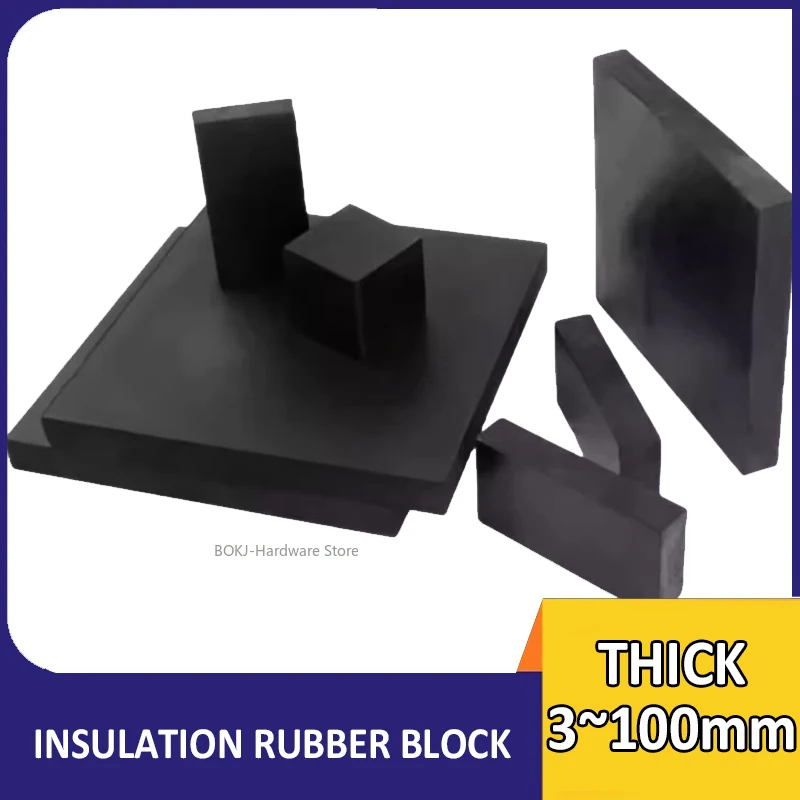 Square Rubber Pad industrial shock-absorbing pad Block Black machine furniture foot pads
