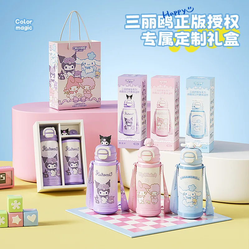 

500 мл термочашка Sanrio Kuromi Hellokitty Sus 316, креативная трендовая студенческая бутылка для воды, большая емкость, аниме Bouncecup, детские подарки