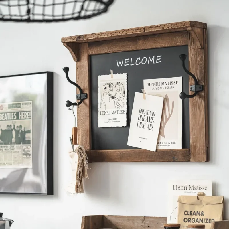 

Wooden Small Blackboard Wall Hanging Ins Wind Milk Tea Store Decor Retro Rural Advertising Storage Rack Chalkboard Display