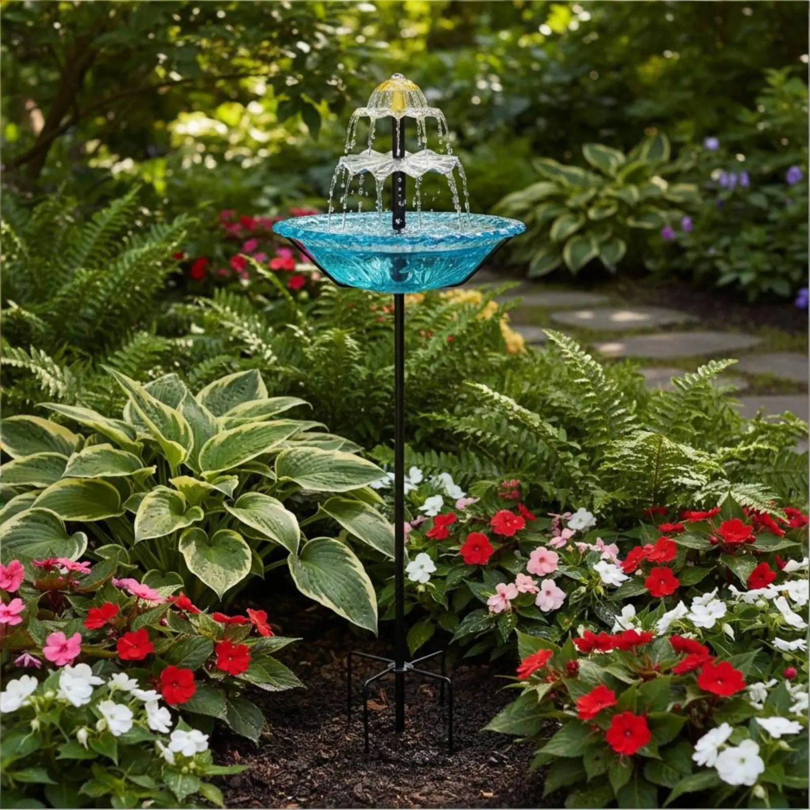 

Bird Bath Fountain Portable Bird Bath Feeder Outdoor Decor Decorative Waterproof for Garden
