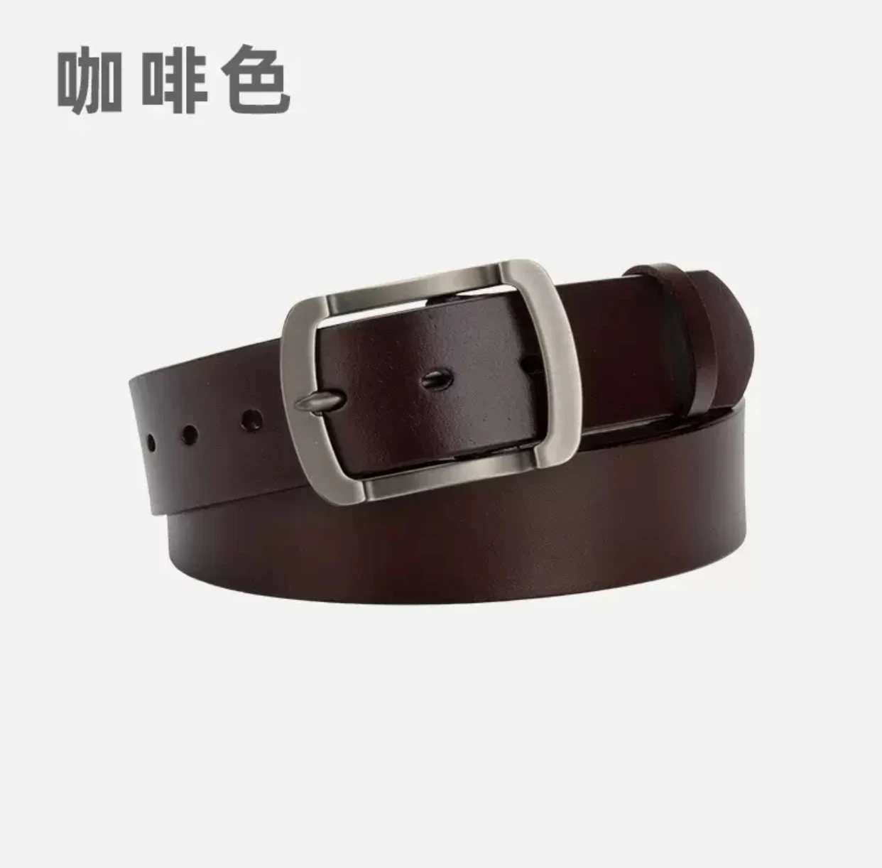 

Men's pin buckle luxury leather head layer cowhide casual high-end feel paired with jeans business genuine leather men's belt
