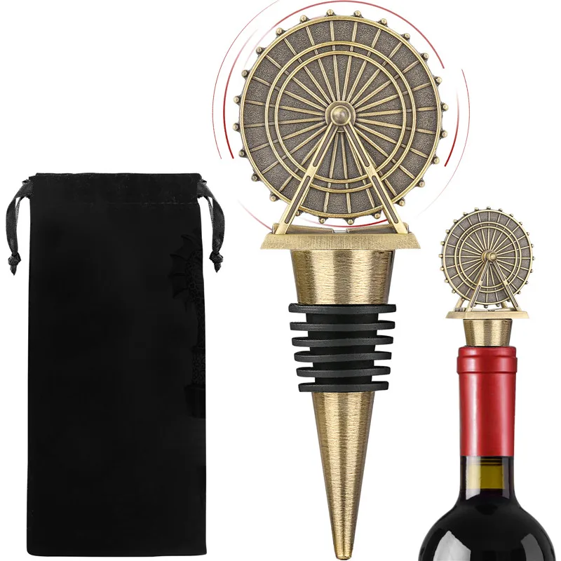 Portable Giant Wheel Design Wine Stopper for Party Club Celebration Bottle Stopper Champagne Saver for Wedding Events Gift