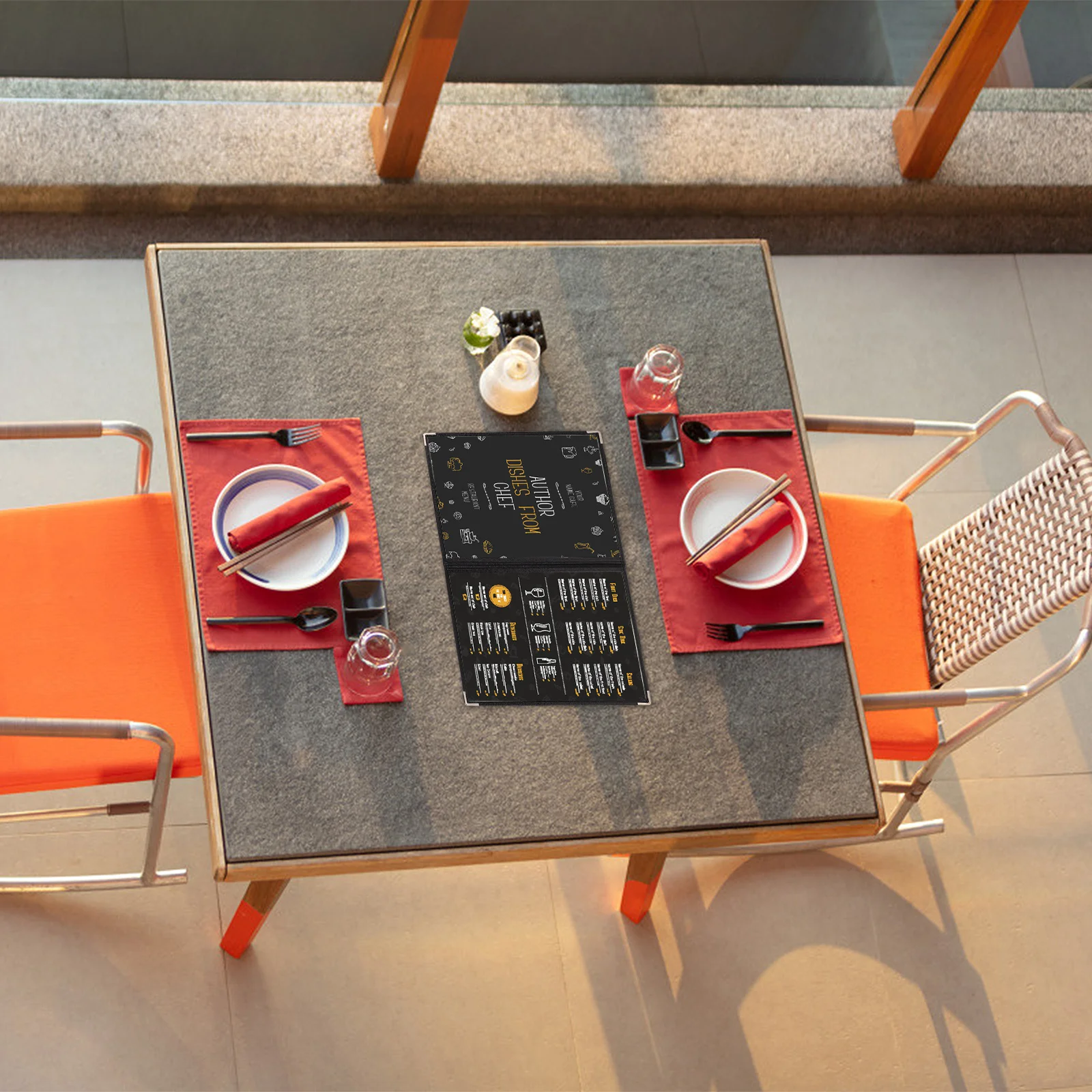 2 pezzi di raccoglitore per menu in PVC trasparente, raccoglitore per ristorante, cartella a fogli mobili, menu portatile ad angolo arrotondato trasparente, facile da riporre