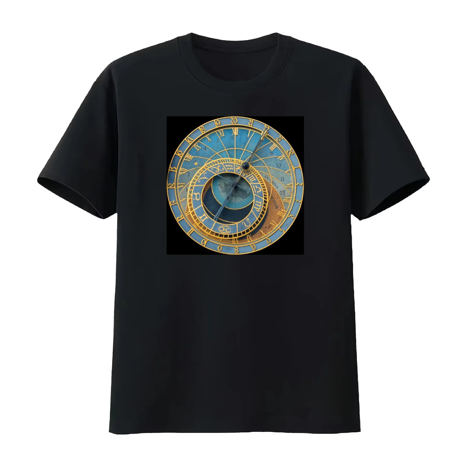 Stunning! Medievil Astronomical Clock or Prague Orloj in Prague / Praha Czech Republic - Professional Photo T-Shirt 100% Cotton