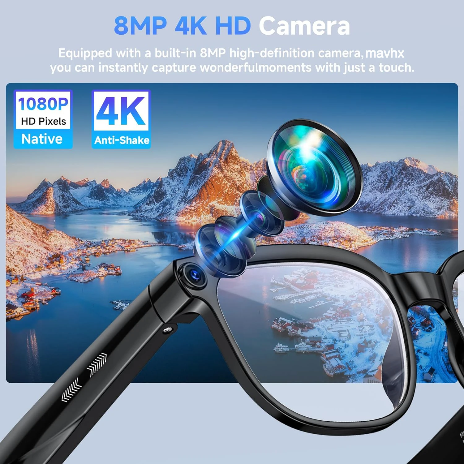 2026 New 800W Pixel Camera Smart Glasses Men Video Recording AI Photo Recognition Bluetooth Call Language Translation Sunglasses