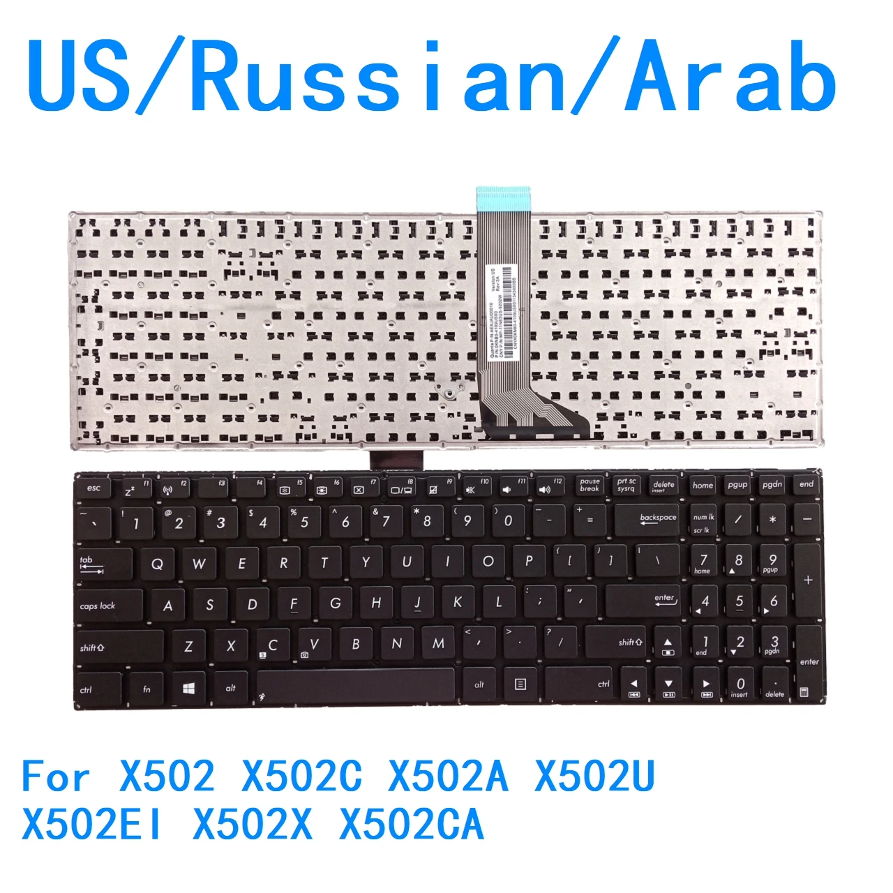 

New US Russian Arab Language Keyboard For ASUS X502 X502C X502A X502U X502EI X502X X502CA Replacement Keyboard 0KN0-P11CB13