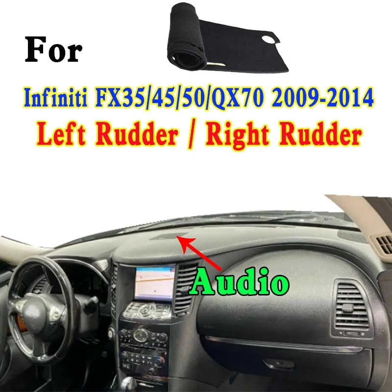 

For Infiniti FX35/45/50 QX70 S51 2009-2014 Dashmat Dashboard Cover Instrument Panel Insulation Sunscreen Protective Pad