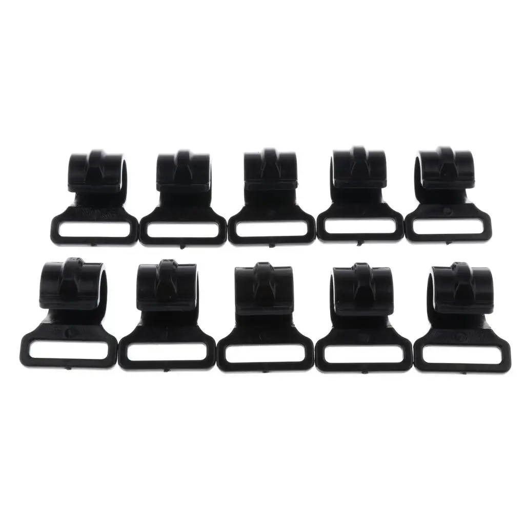 Camping Tent Clips Black PVC Tent Accessories Outdoor Fasteners for Camper Tent Setup