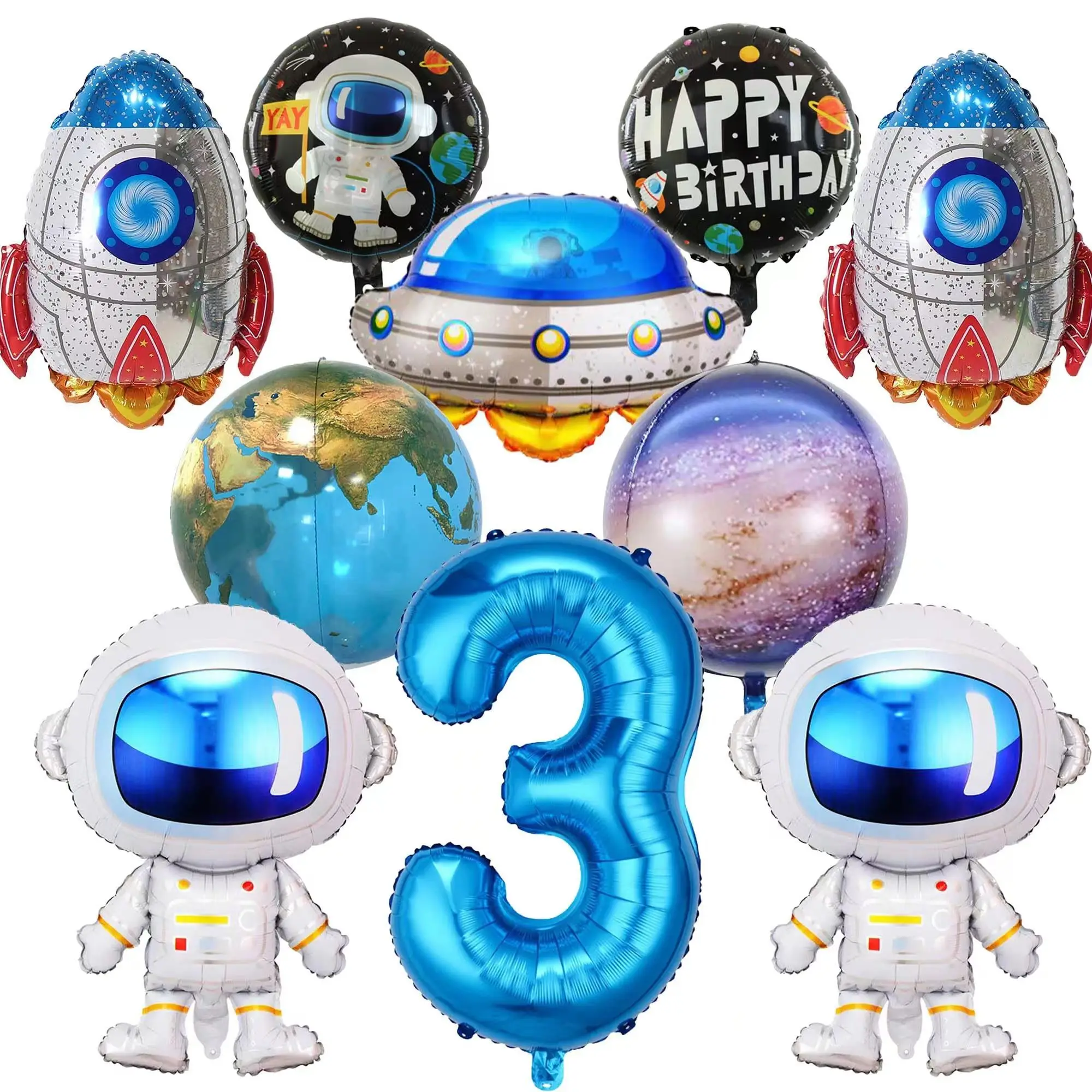 Birthday Party Decoration Balloon Astronaut Rocket Satellite Space Theme Kindergarten DIY Decoration Children's Day BirthdayGift