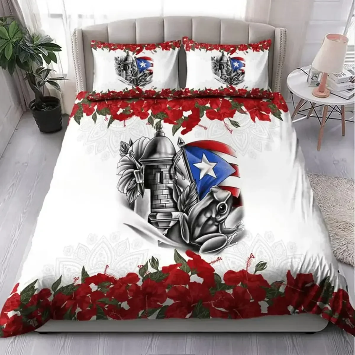 Puerto Rico National Flag Duvet Cover Set Twin Full King Size Gay Rainbow Bedding Set Microfiber Star Love Heart Comforter Cover
