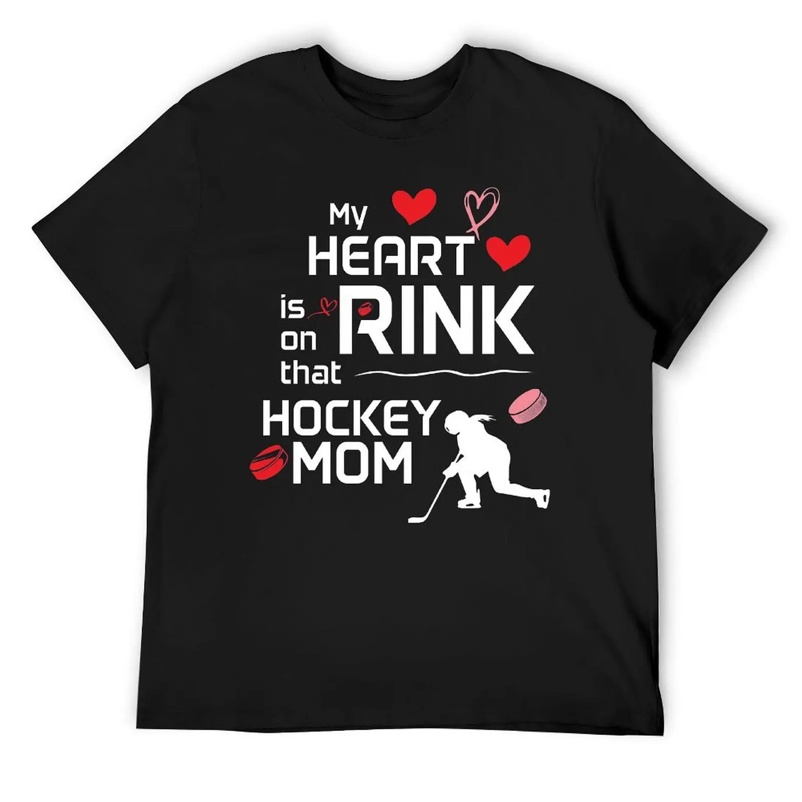 Harajuku My Heart Is On That Rink Hockey Mom Hockey T-shirt  Motion Top Tee Cute Funny Novelty Leisure Eur Size