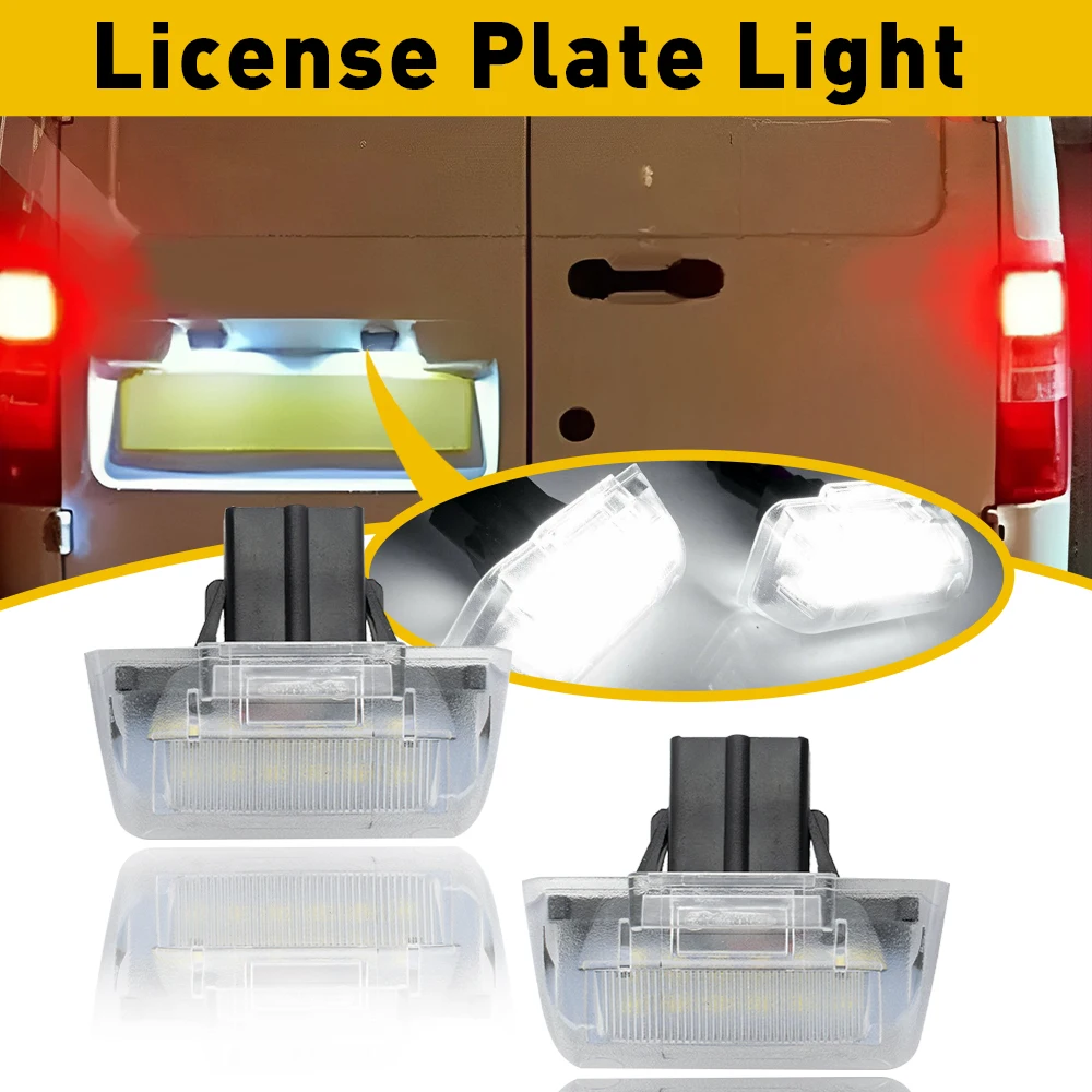 2Pcs For Ford Transit 1985 1986 1987 1988 1989 1990 1991 1992 Car License Plate Lights LED Lamp Canbus Error Free Auto Accessori