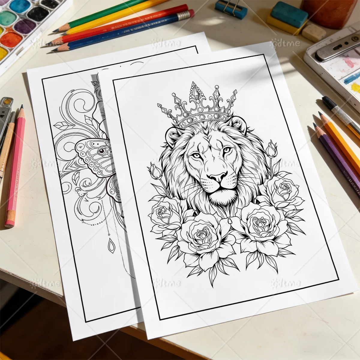 TATTOO-Kunst-Malbuch für Erwachsene, spannende thematische Illustrationen für kreative Entspannung, einzigartige Entspannungs-Malbücher – Detail 4