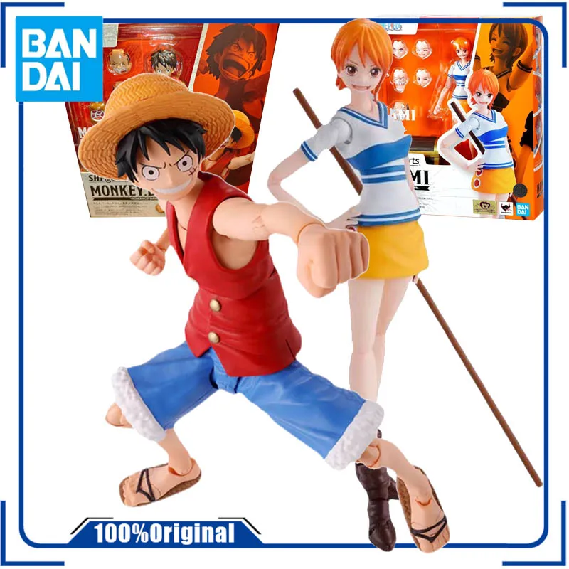 Bandai-figuras de acción de one piece, modelo original de sh figuarts, monkey d luffy, Nami, romance, dawn, anime, juguetes de colección