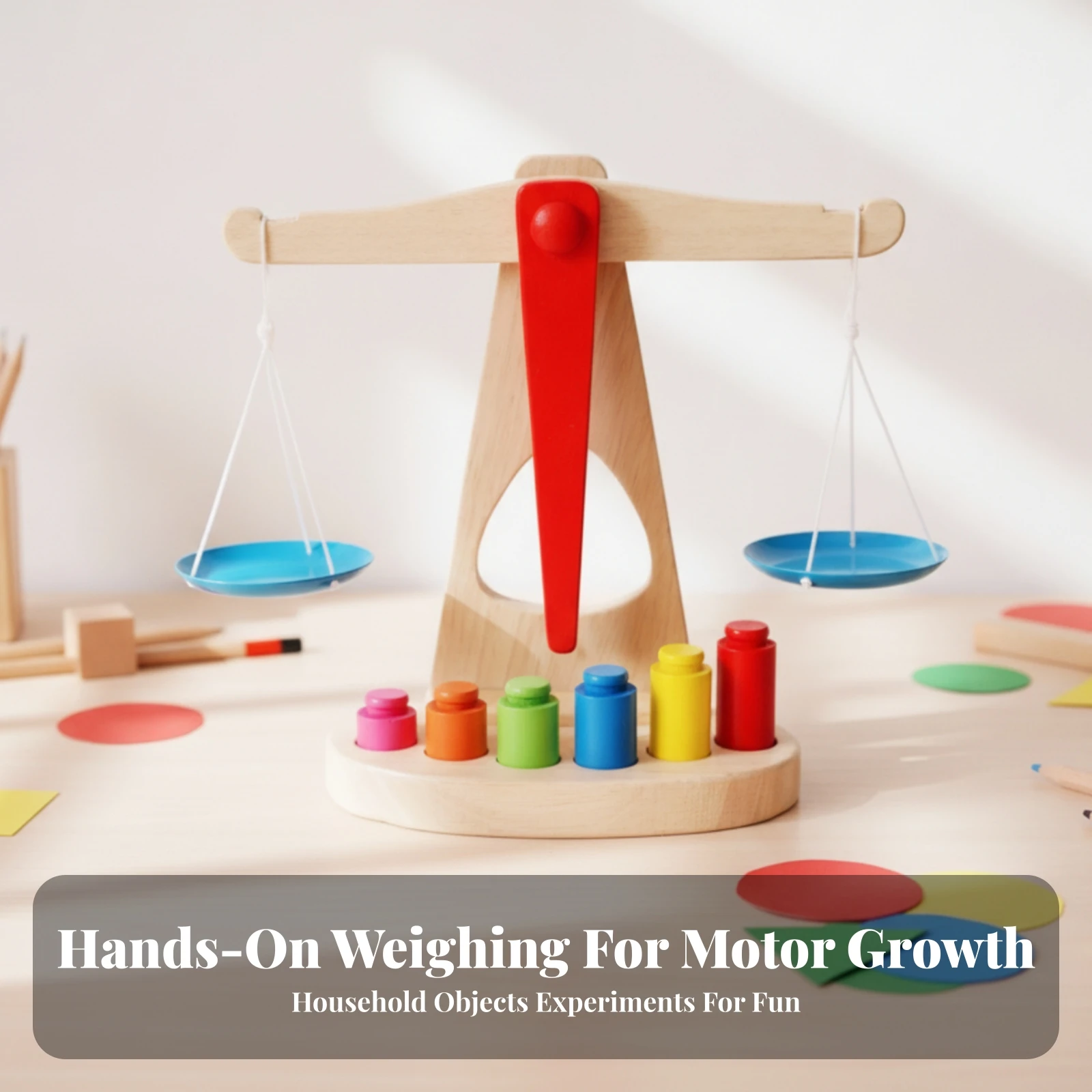 Problem Solving Wooden Balance Scale Simple Design Learning Aid Wooden Balance Scale Toy Hand-Eye Coordination for Classroom