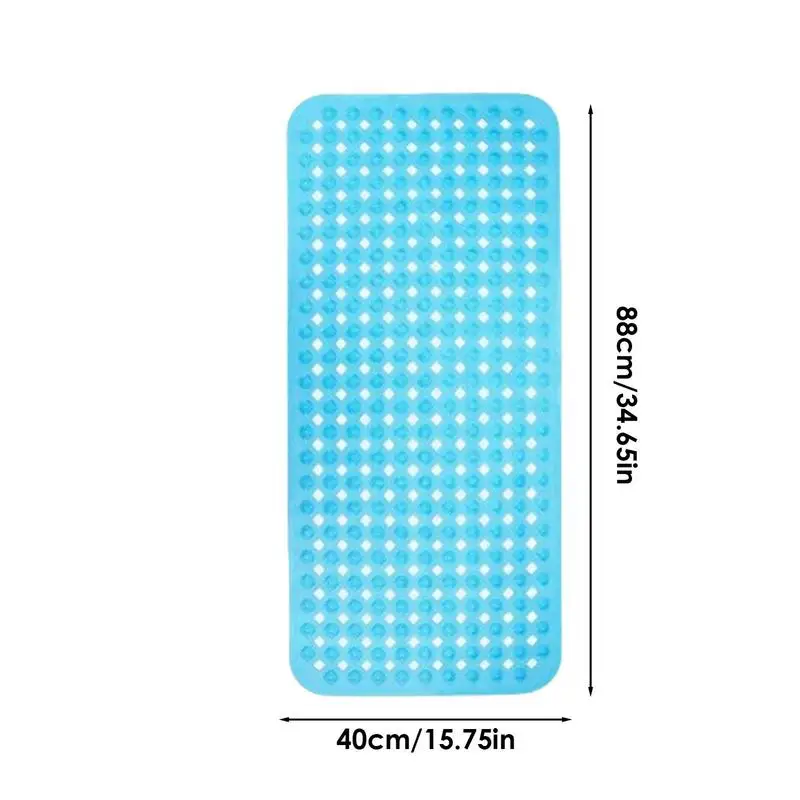 Non Slip Shower Mats Soft Long PVC Mats With Drain Holes Bathing Essentials Bathtub Safety Mats For Washroom Bathtub Bathroom