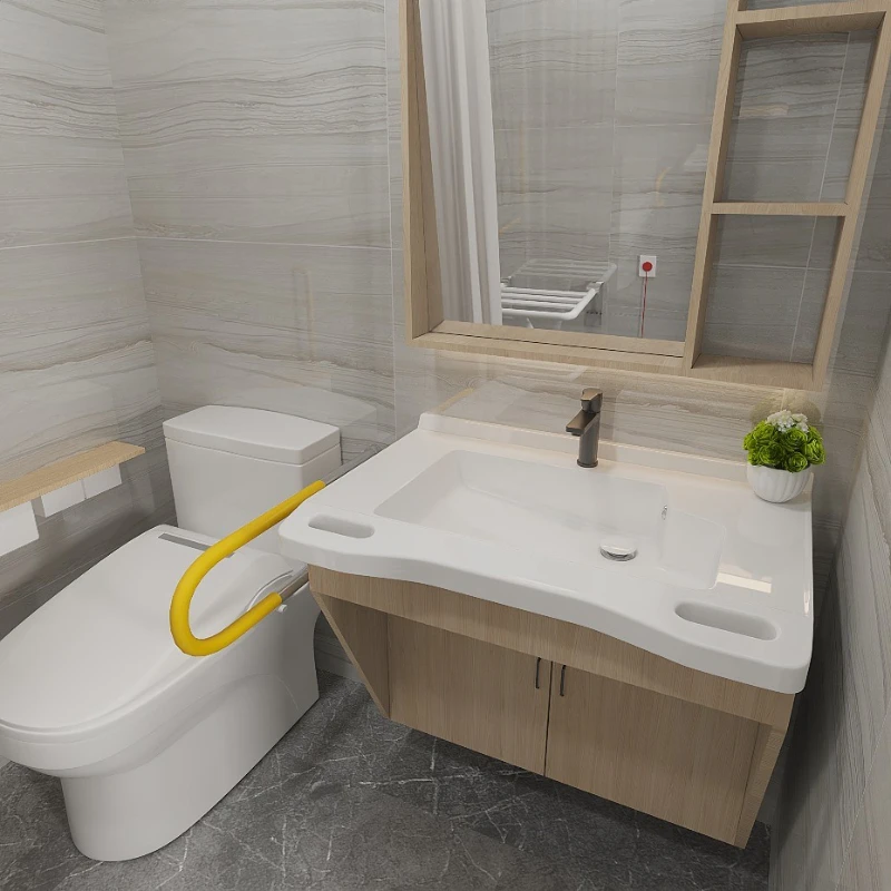

Elderly bathroom cabinet Nursing home senior-friendly bathroom remodeling integrated basin cabinet