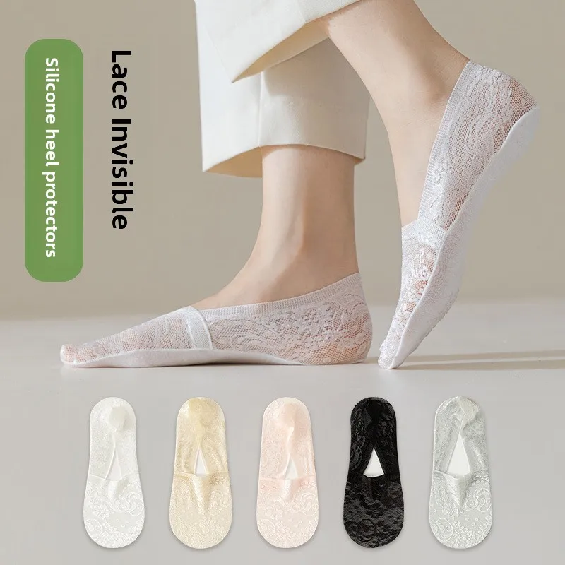 Women's Summer Thin No Show Socks, Cotton Sole Invisible Low Cut Short Socks, Non Slip Stay Put Heel Seamless Ins Trendy Ladies