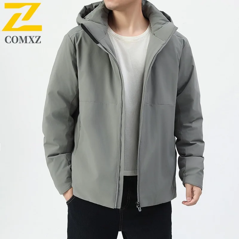 

COMXZ Winter New Trend Solid Color Big Size Down Jacket Unisex Short Style Couple Thickened Thermal White Duck Down Hooded 2025