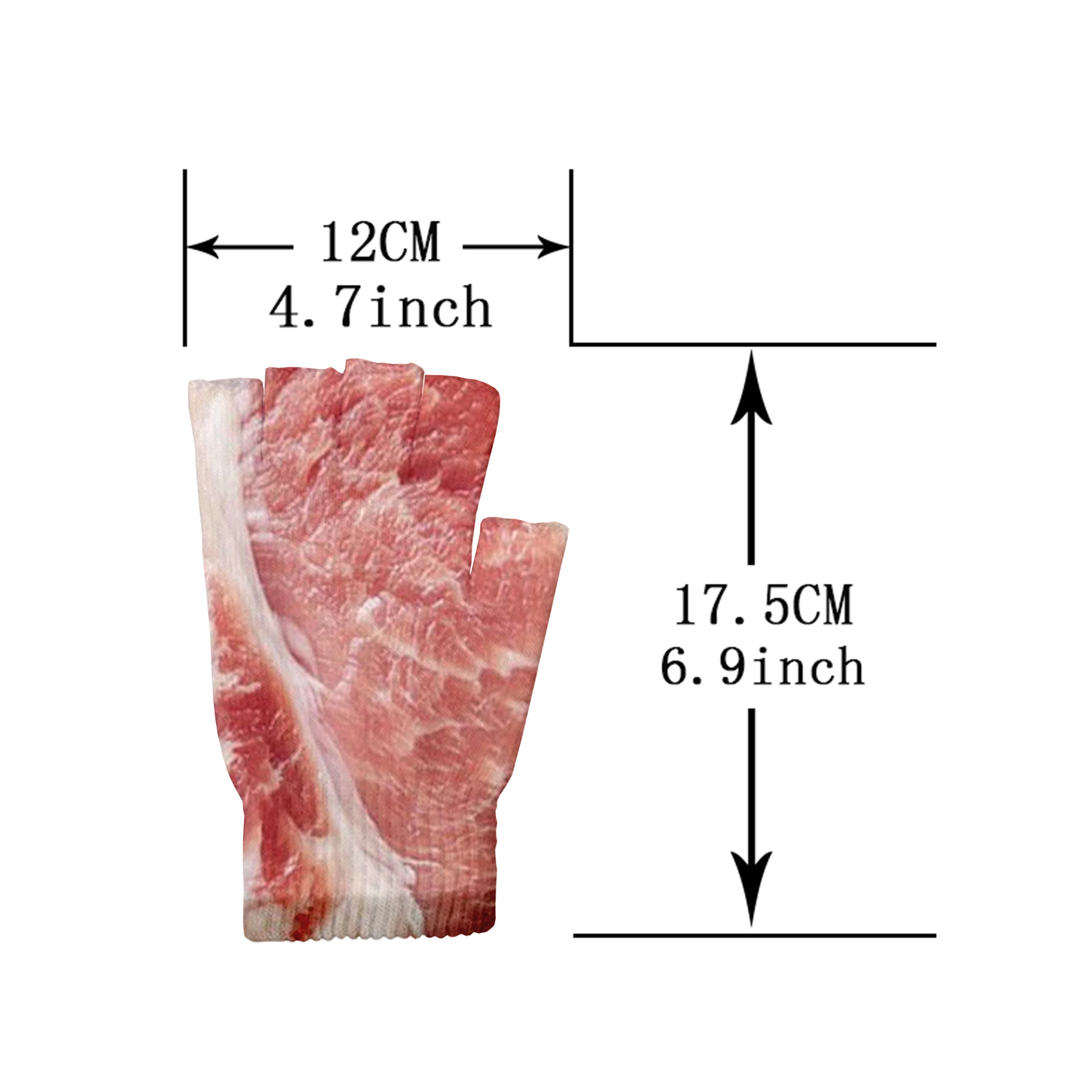 Meat style design winter and autumn men's fun pork belly pattern gloves women's warm fingerless gloves casual gloves Guantánamo