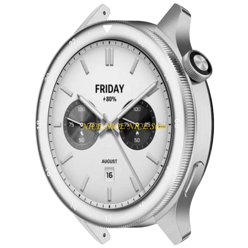 Metallblende mit einem temperierten Bildschirmschutz eleganter Metallgönig Ersatz für Smartwatch -Zubehör für