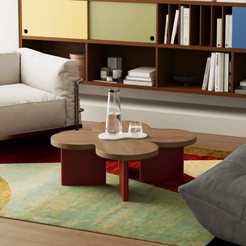 

Wood Living Room Coffee Table Bedroom Cute Nordic Unique Aesthetic Side Table Sweet Simple Mesa Auxiliar Postmodern Furniture